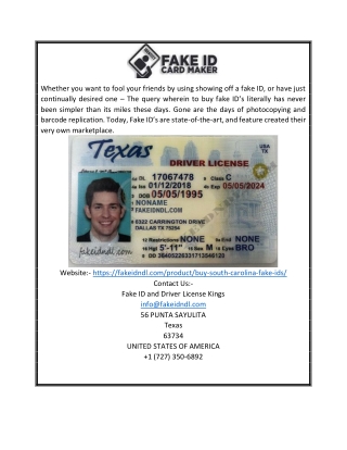 Fake ID South Carolina  | Fakeidndl.com