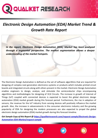 Global Electronic Design Automation (EDA) Market Latest Trends, Technology Advancement and Application 2020