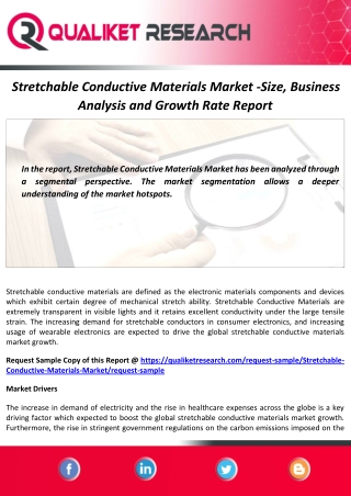 Stretchable Conductive Materials Market Size and Forecast Report to 2027