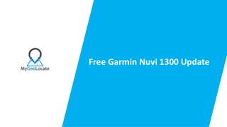 Free Garmin Nuvi 1300 Update