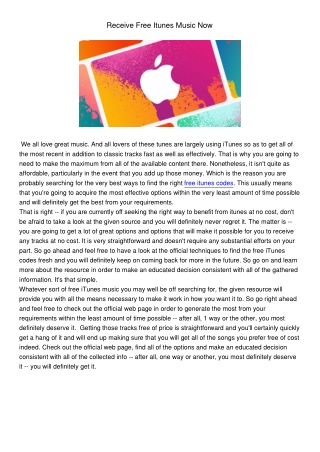 ReceiveFreeItunesMusicNow