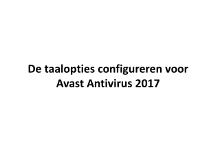 De taalopties configureren voor Avast Antivirus 2017