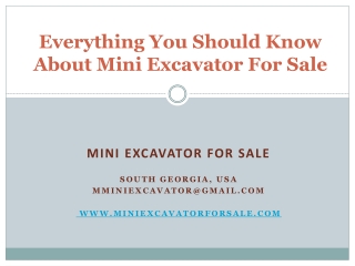 Everything You Should Know About Mini Excavator For Sale