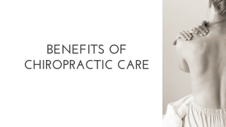 Benefits of chiropractic care