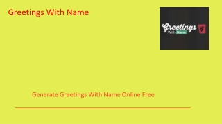 Generate Greetings With Name Online Free