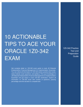 Top 10 Actionable Tips to Ace Your Oracle 1Z0-342 Exam