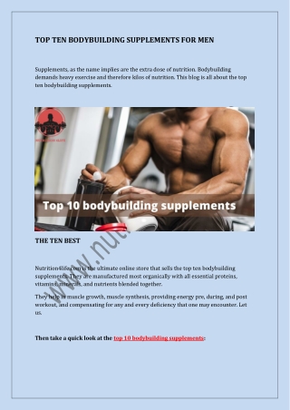 Top 10 bodybuilding supplements