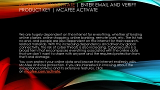 www.McAfee.com/Activate - Enter your code - McAfee Activate