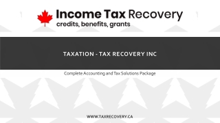 Taxation - Tax Recovery Inc