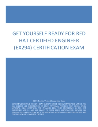 Get Yourself Ready for Red Hat Certified Engineer (EX294) Certification Exam