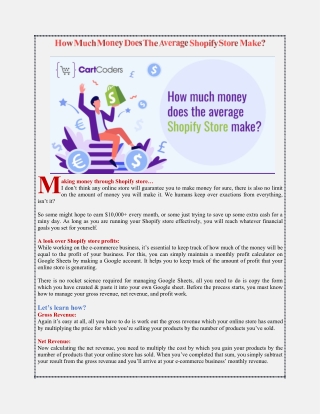 How Much Money Does The Average Shopify Store Make?