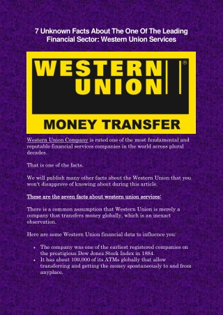 Find Western Union Near Me