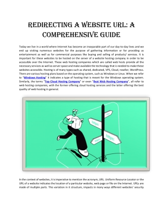 Redirecting a website URL: A Comprehensive Guide