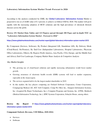 Laboratory Information System Market Size - Forecasts to 2026