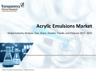 Acrylic Emulsions Market To Reach US$8,792.6 Mn by 2022 | CAGR 8.2%