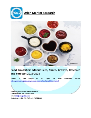 Food Emulsifiers Market Research and Forecast 2019-2025