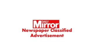Mirror Classified and Display Ad Online Booking for Newspaper