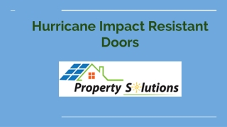 Hurricane Impact Resistant Doors