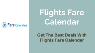 Flights Fare Calendar