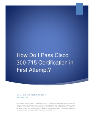 How Do I Pass Cisco 300-715 Certification in First Attempt?