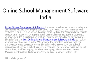 Online School Management Software India