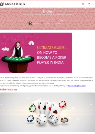 Ultimate Guide On How To Become A Poker Player In India