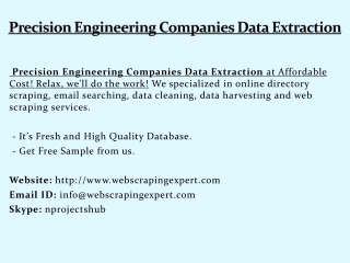 Precision Engineering Companies Data Extraction