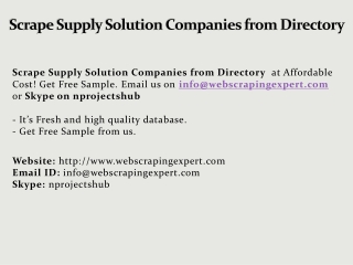 Scrape Supply Solution Companies from Directory
