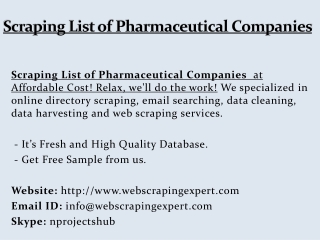 Scraping List of Pharmaceutical Companies