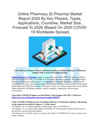 Online Pharmacy (E-Pharma) Market Report 2020 By Key Players, Types, Applications, Countries