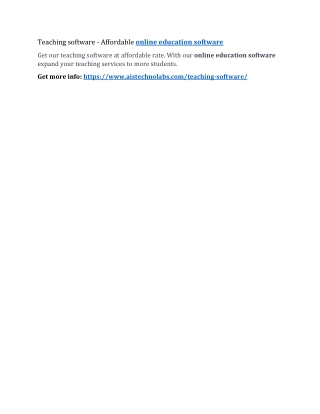 Teaching software - Affordable online education software