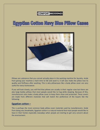 Egyptian Cotton Navy Blue Pillow Cases