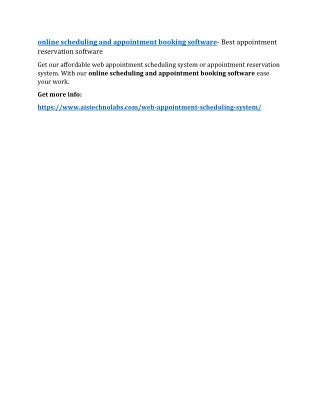 online scheduling and appointment booking software- Best appointment reservation software
