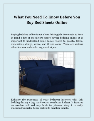 What You Need To Know Before You Buy Bed Sheets Online