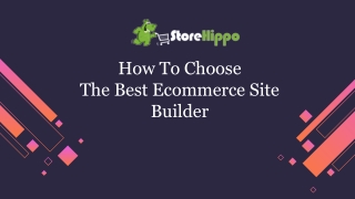 How To Choose The Best Ecommerce Site Builder