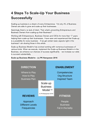 4 Steps To Scale-Up Your Business Successfully