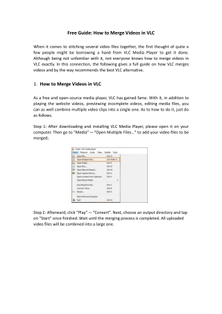 Free Guide on How to Merge Videos in VLC