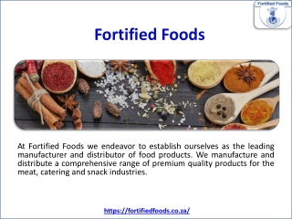 Manufacturers of spices in South Africa - Fortified Foods