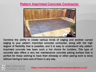 Pattern Imprinted Concrete Contractor