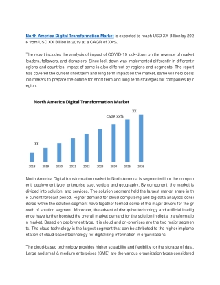 North America Digital Transformation Market – Industry Analysis and Forecast (2019-2026)