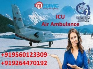 Pick Classy Charter Aircraft Air Ambulance in Kolkata with ICU