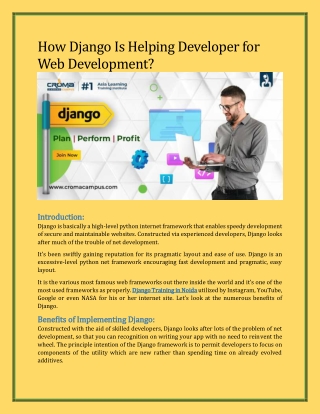 How Django Is Helping Developer for Web Development?