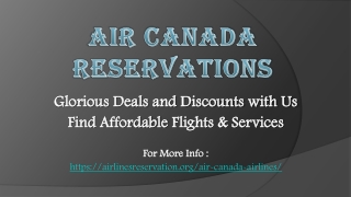 Great Deals on Flight Booking with Air Canada Reservations