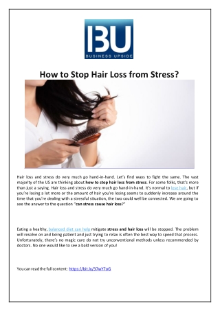 How to Stop Hair Loss from Stress?