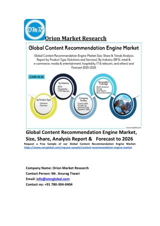 Global Content Recommendation Engine Market Trends, Size, Competitive Analysis and Forecast 2020-2026