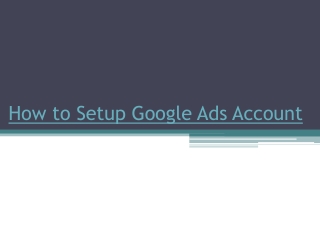 How to setup google ads account