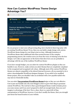 How Can Custom WordPress Theme Design Advantage You?