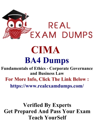 Latest 2021 CIMA BA4 Demo Questions -RealExamDumps