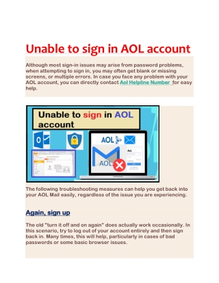 Unable to sign in AOL account