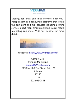 Print and Mail Services Near Me | Verapax.com
